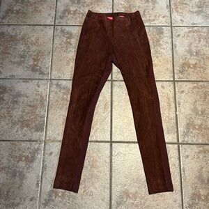Lafayette 148 New York Rust Color Leather Leggings Size S